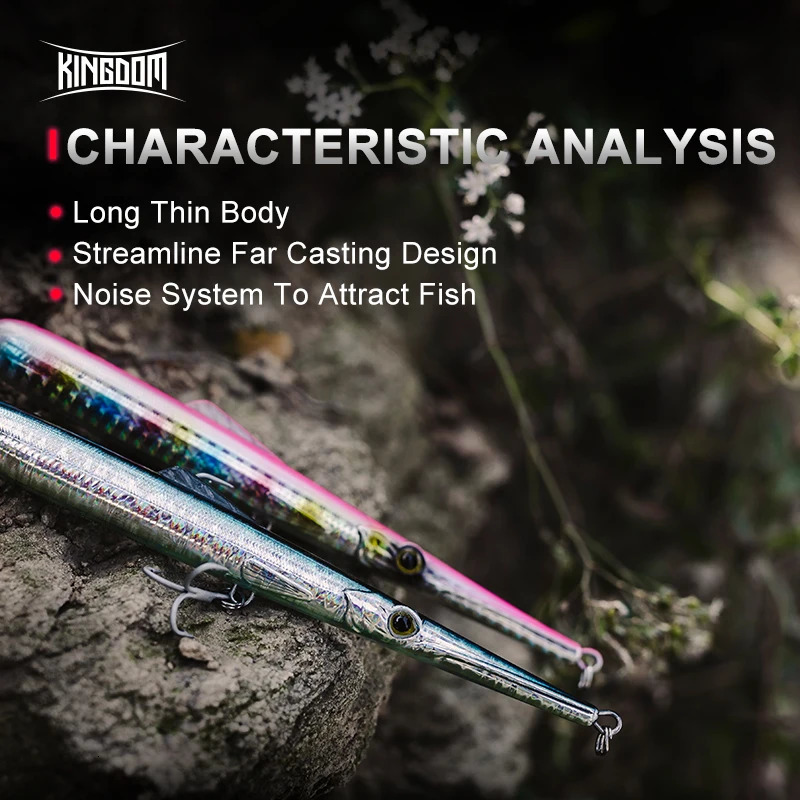 Kingdom Sinking Floating Fishing Lures Pencil Hard Wobblers Artificial Baits 11g 13g 30g 40g Accessories Saltwater 241024