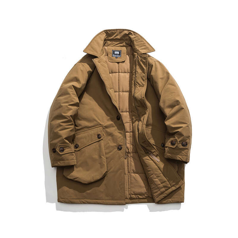 Men's Winter New Long Cotton Windbreakers Work Dress Couple Coat Outdoor Trekking Travel Walking Stormsuit Camp Toog Overcoat