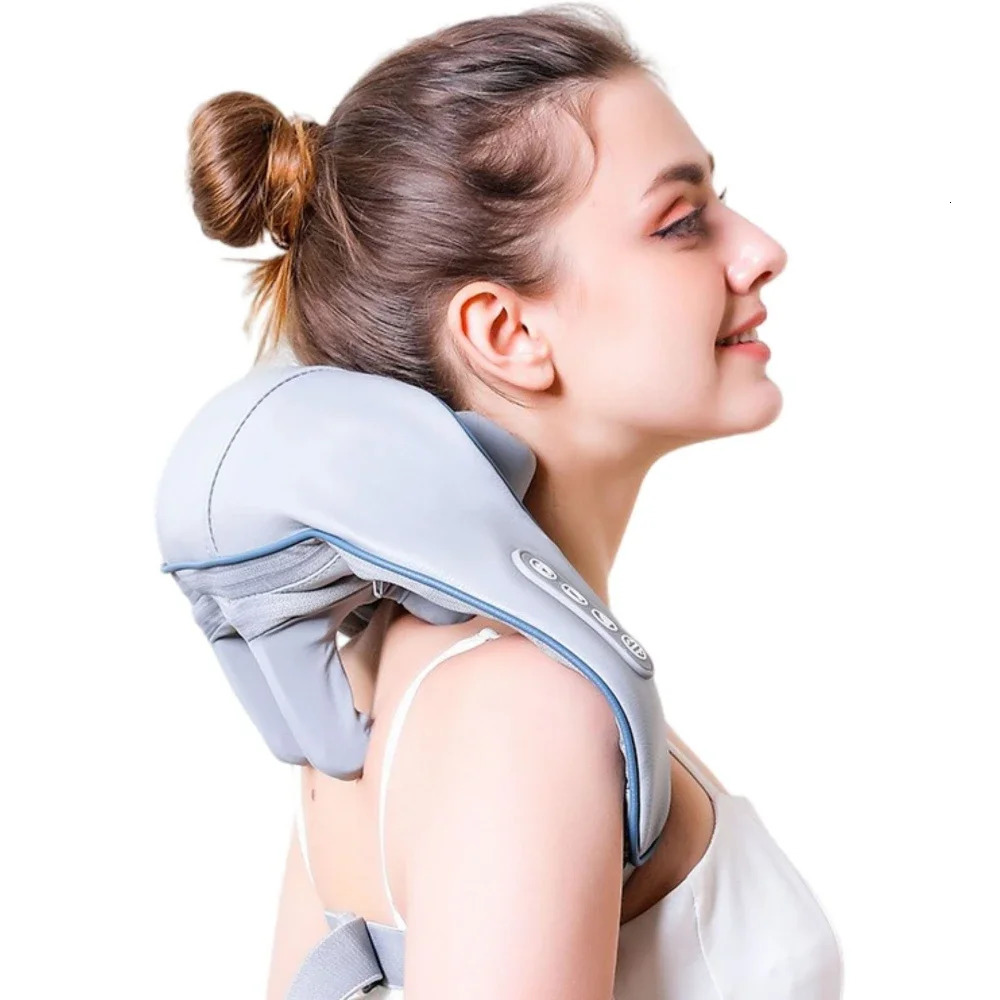 Portable Mini Relaxer Dredge Kneading Smart Electric Wrap Heated Trapezius Muscle Neck Multifunctional Shiatsu Massage Shawl 241024
