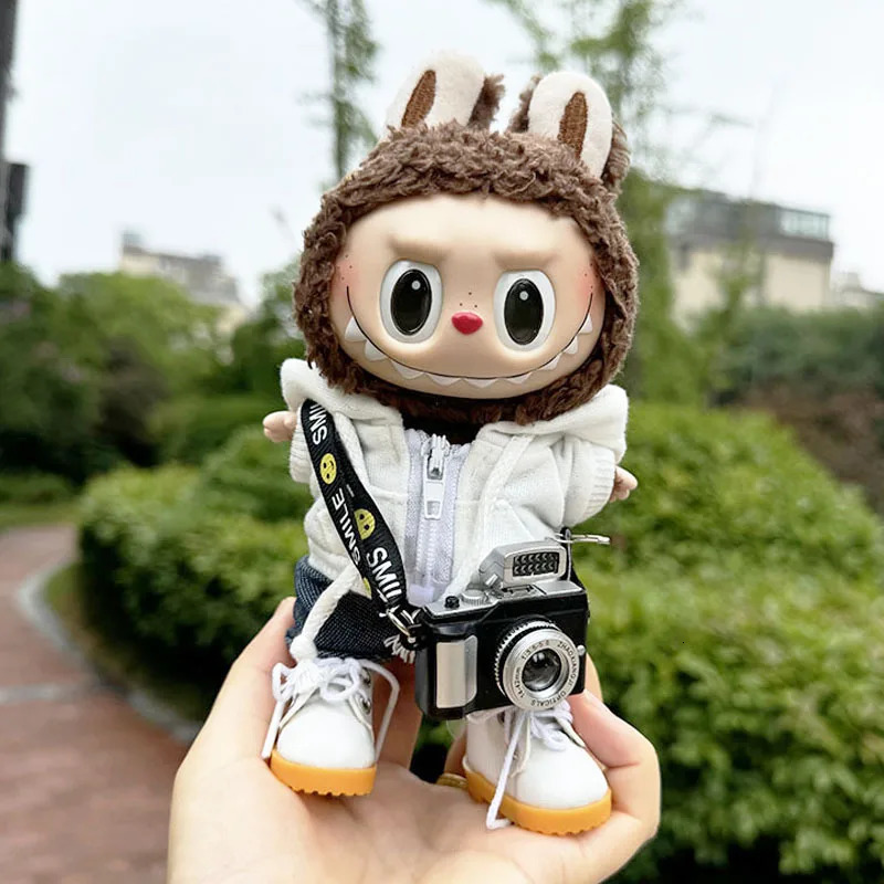 17cm Labubu Idol Dolls Plush DollS Cool Boyfriend Hoodie Accessories Korea Kpop Exo Jumpsuit Clothing Fans Overalls 2410