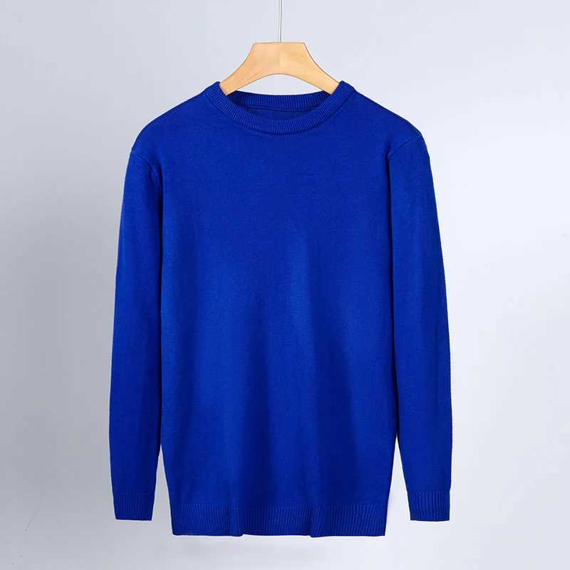 New Mens Classic Round Collar Sweaters 2024 Holiday Casual Pullovers Stylish ThermalCaramel Navy-blue Long Sleeve Clothes Male LX241024