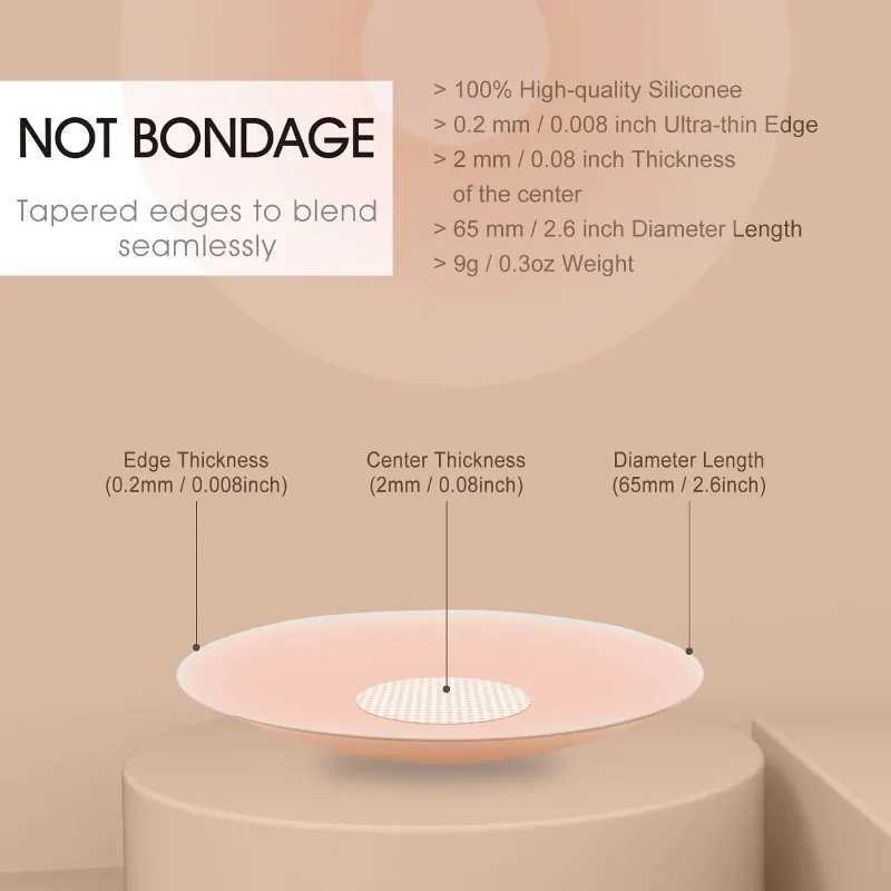 2/12Pcs Reusable Invisible Silicone Nipple Cover Self Adhesive Breast Chest Bra Pasties Pad Mat Stickers Accessories Bra PaddingXJ241024