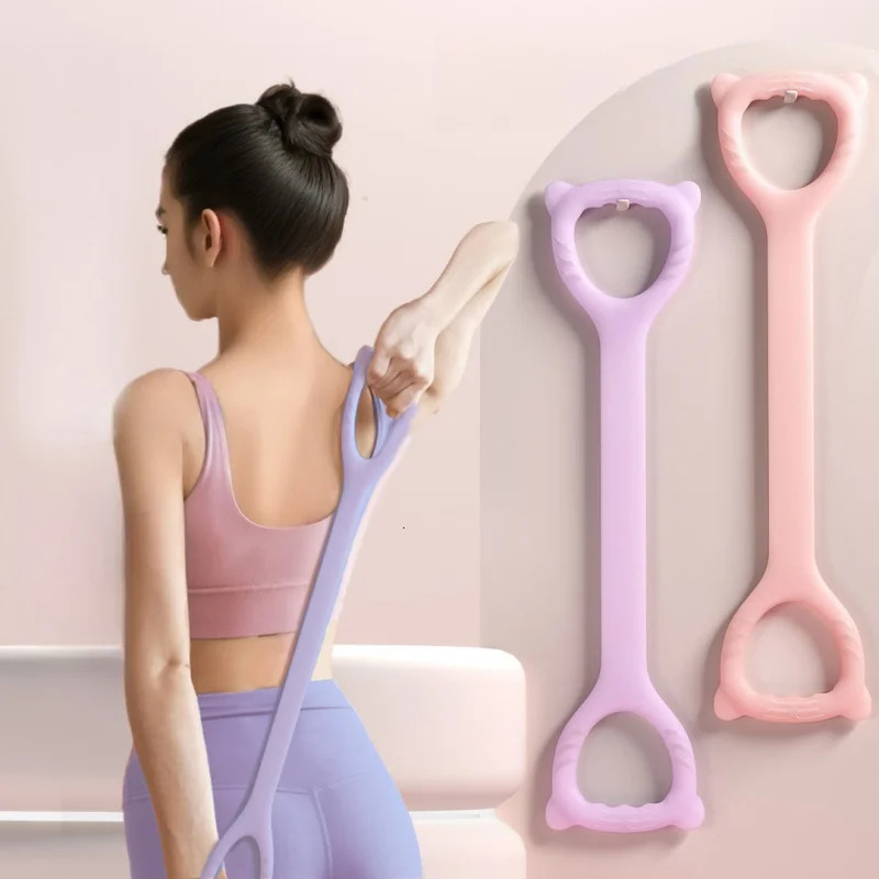 1Pc Workout Muscle Pull Rope 8 Resistance Bands Yoga Pilates Excercise Fitness Elastic Back Training Stretch Belt 241024