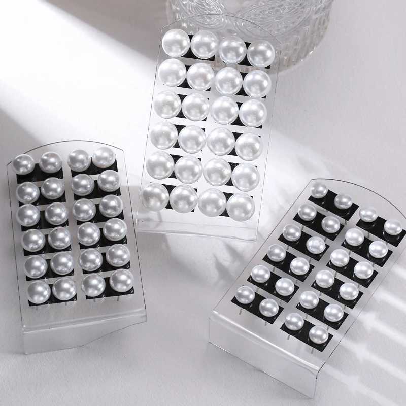 YEYULIN 12 pairs/set of white imitation pearl earrings suitable for female earrings jewelry balls 8mm 10mm 12mm W241023