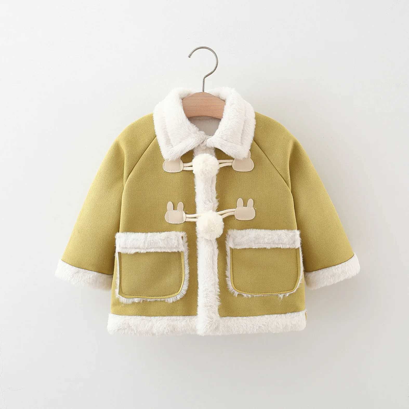 New winter Christmas Par baby womens coat thick fur and warm childrens long sleeved clothes (9 months -3 years old) W241023