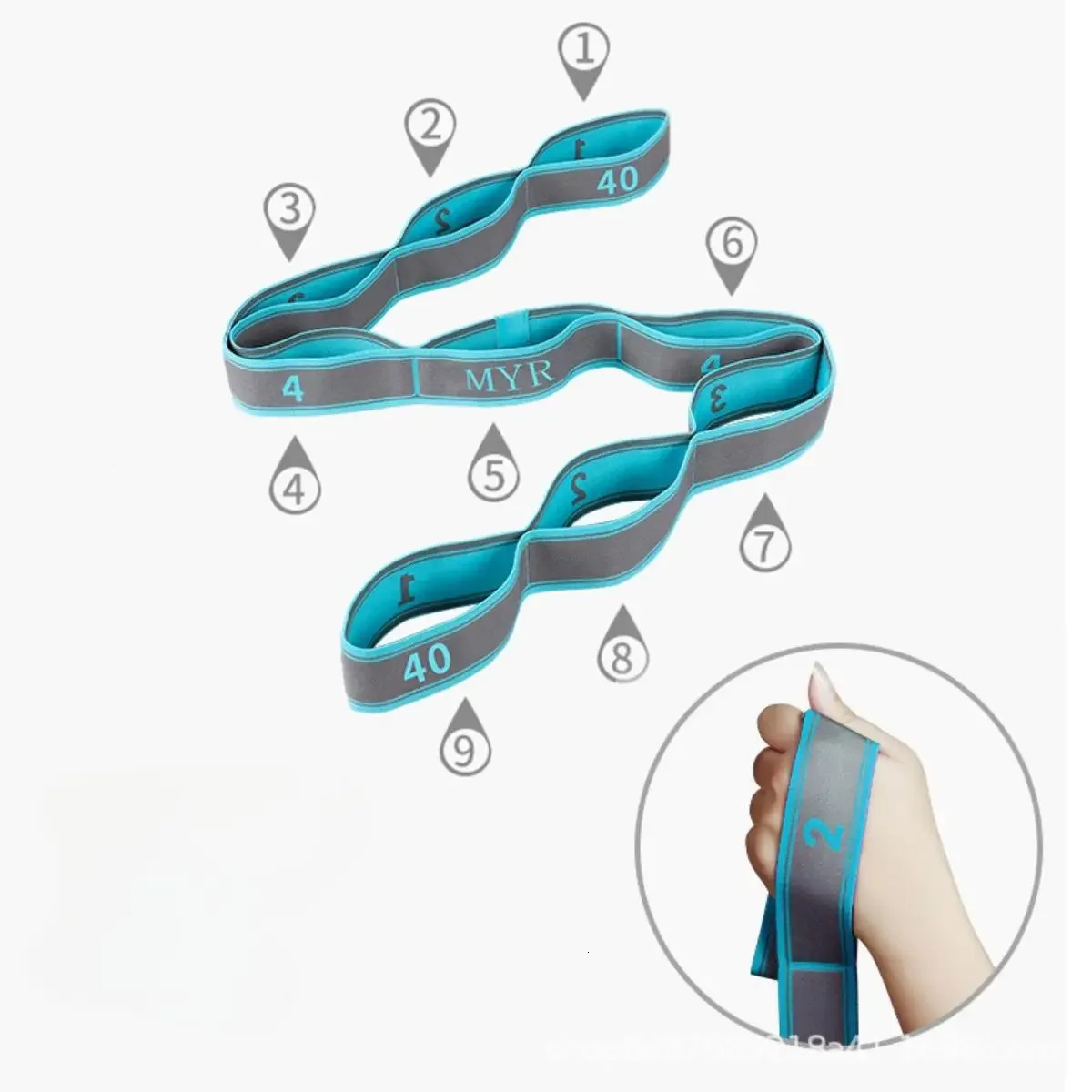 Yoga Stretch Assist Strap with 9 Loops Leg Band Elastic Belt Pilates Dance Gymnastics Workout Kids Dancing Assistance 241024