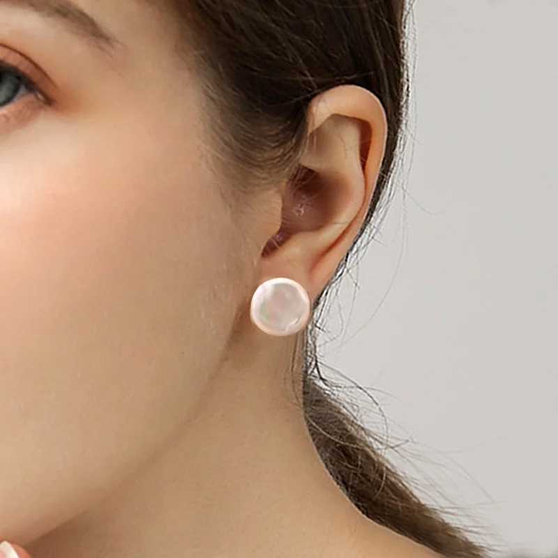 BIg Natural Freshwater Pearl 925 Sterling Silver Korean Earrings Fashion Jewelry Gifts for Women cauuevX241023