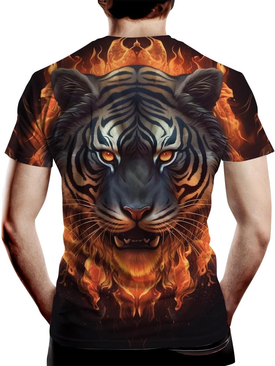 Mens T shirt Men's Novelty T Shirt Tiger Graphic Print Summer T-Shirt tee Casual tops summer clothes Breathable and stylish