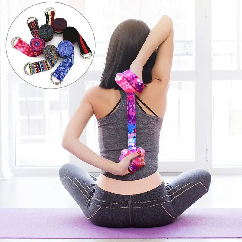MultiColor Yoga Stretching Belt Fitness Men And Women Sports Accessories Resistance Hip Elastic Band 241024