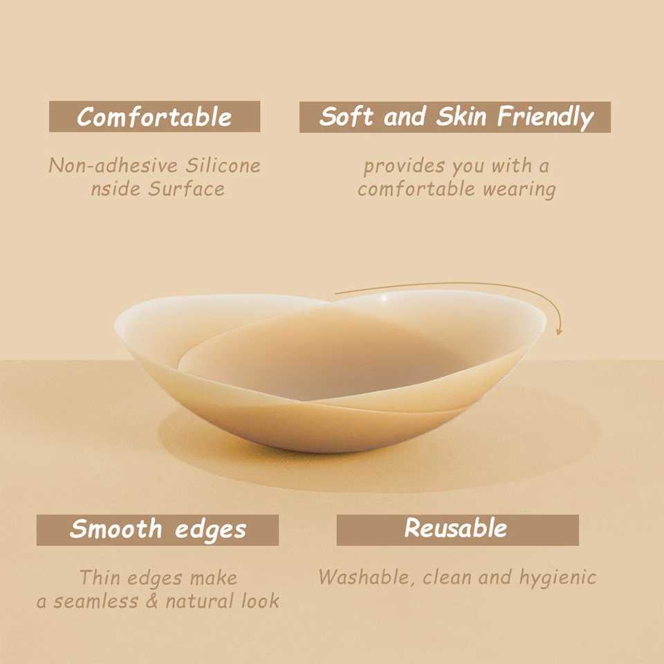 No Glue Self Adhesive Nipple Covers Invisible Silicone Breast Petals Waterproof Chest Sticker No Show Boob Tape For Backless BraXJ241024