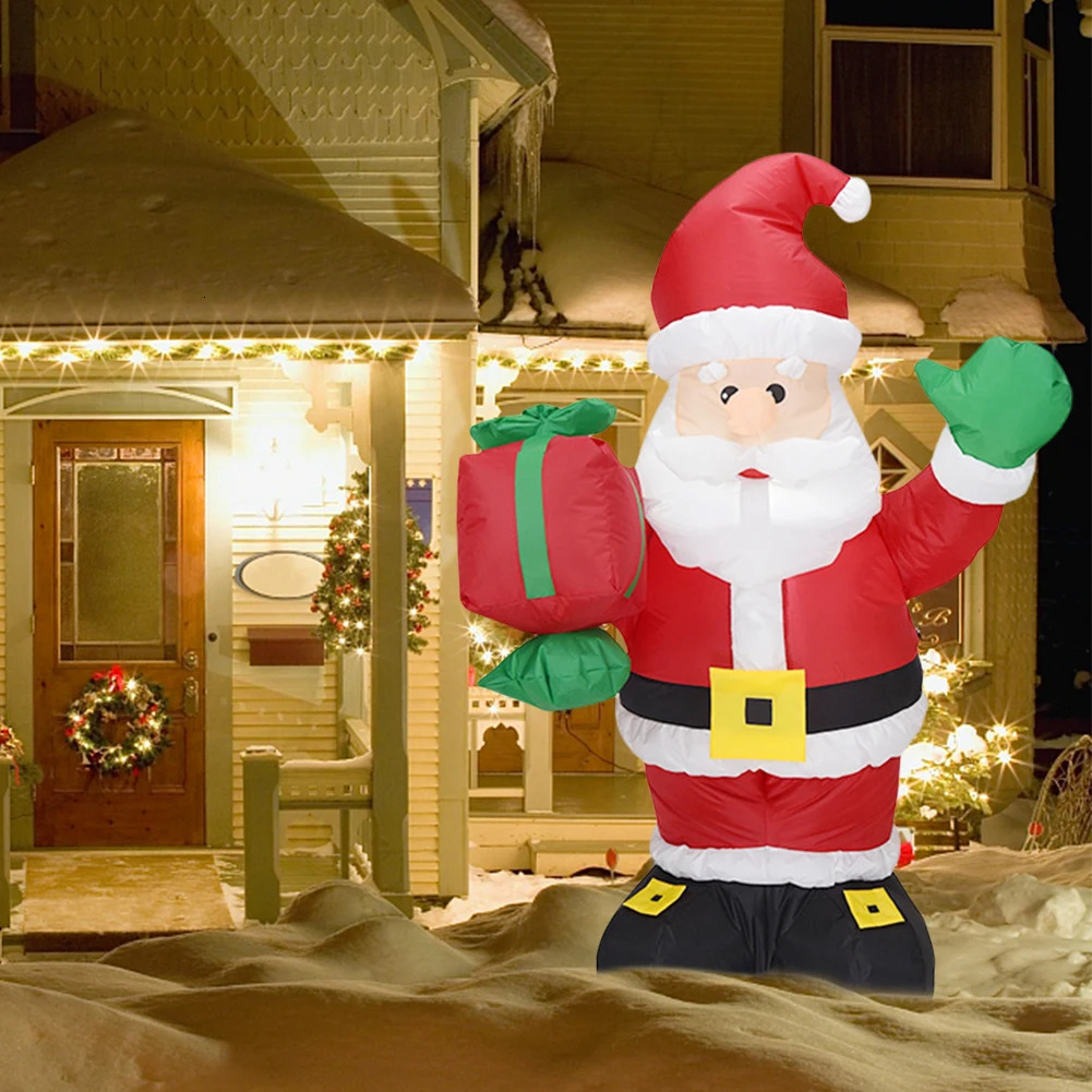 Christmas Outdoor Decoration 1.35-meter Giant Christmas Inflatable Santa Claus LED Light Inflatable Decoration Intdoor Christmas Holiday 241024