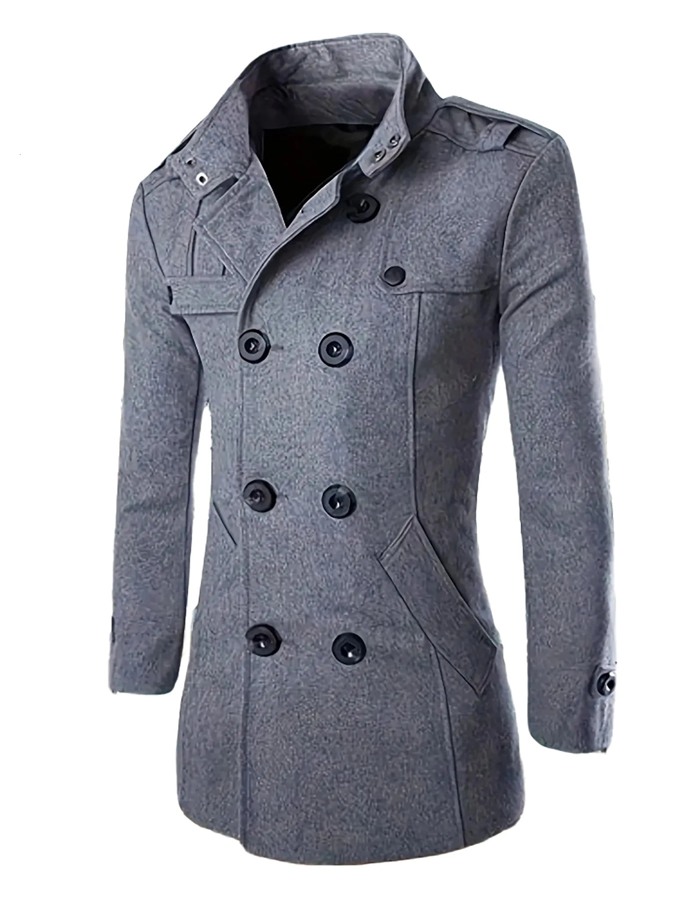 Mens High Quality Edition Wool Coat Medium Length Ultra Thin Double Layer Mens Wool Jacket 241024