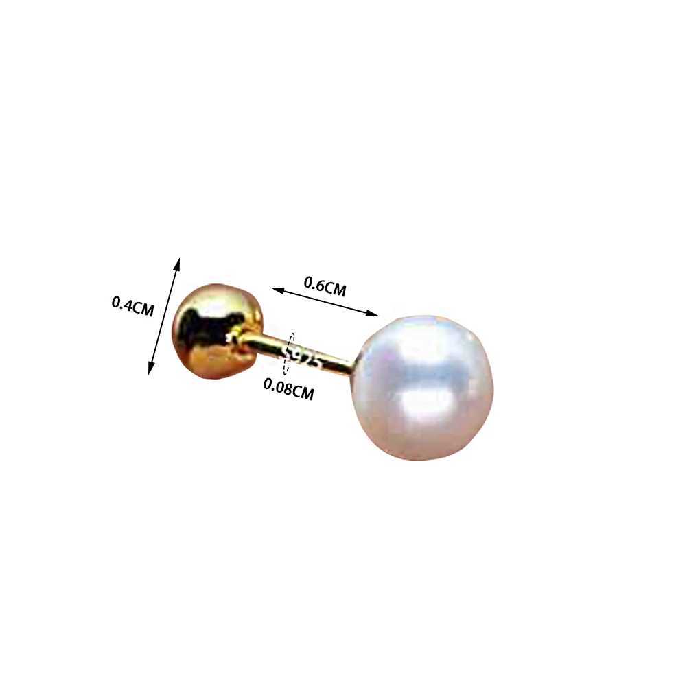 1Pcs Rod 3/4/5/6/7mm White Round Pearl Ear Ring Stud Stainless Steel Helix Piercing Tragus Conch Piercing Cartilage EarringsX241023