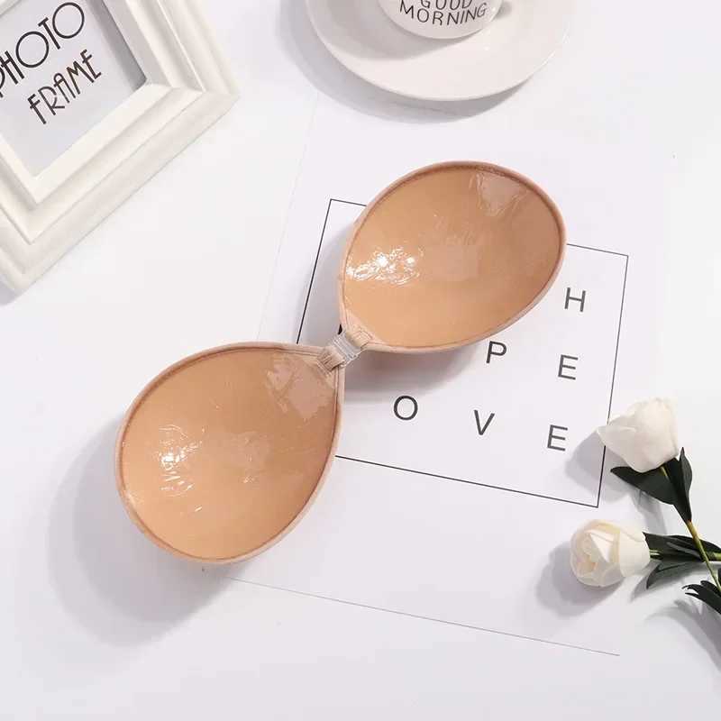 1/2Pcs Sexy Women Invisible Push Up Bra Self-Adhesive Silicone Bust Front Closure Sticky Bra Black Skin Backless Strapless BraXJ241024