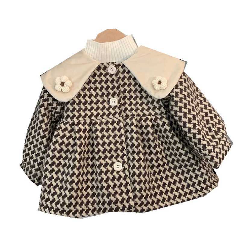 Womens wool coat jacket cotton coat windproof 2023 lapel warm thick velvet winter autumn Par childrens clothing W241023