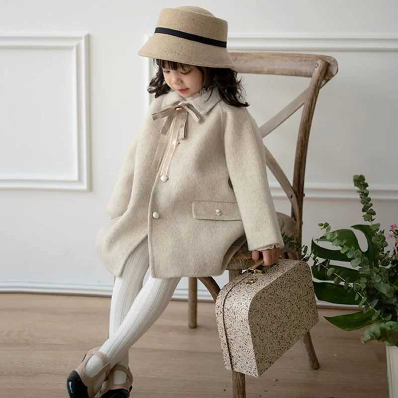 Womens wool coat jacket cotton coat 2023 Lovable Warm Thicken Plus Velvet Winter Autumn Teenager Childrens Clothing W241023