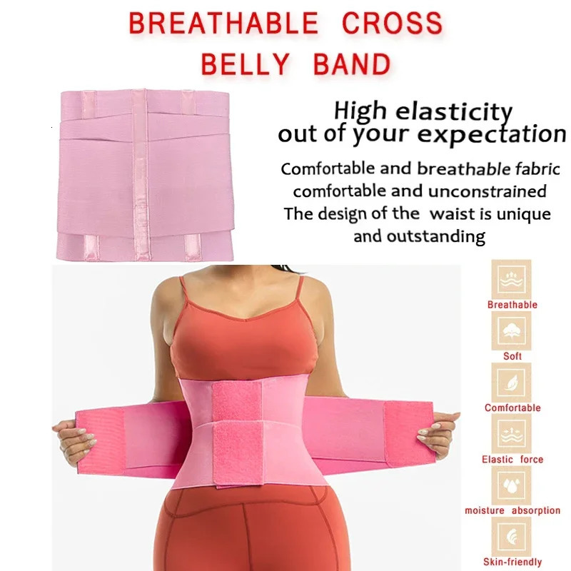 AfruliA Fajas Colombianas Girdle Slimming Waist Trainer Pulling Underwear Belt Sport Strap Body Shaper Tummy Wrap Cincher Corset 241024