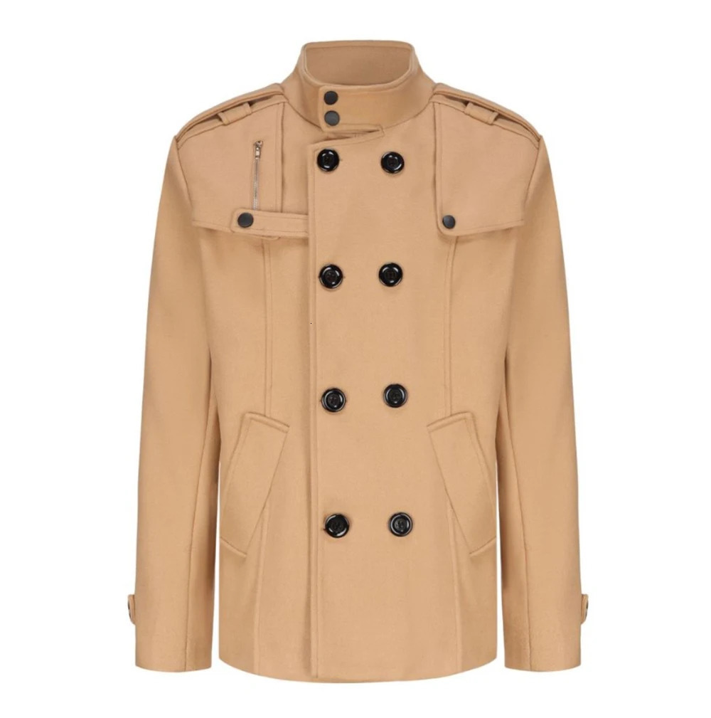 Mens High Quality Edition Wool Coat Medium Length Ultra Thin Double Layer Mens Wool Jacket 241024