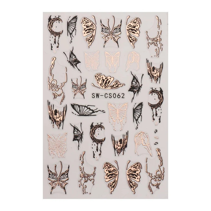 50/100 pieces of Ins style 3D adhesive nail art stickers healthy and can be unloaded bronze nail art stickers creative handmade 3D effects 241024