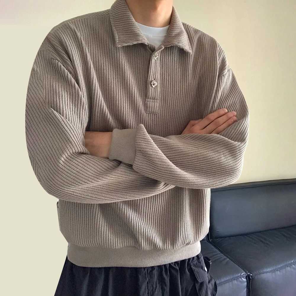 Mens Sweater Casual Knitted Sweater Genderless Autumn Korean Solid Color Simple Campus Cardigan Long-Sleeve Jacket Unisex LX241024