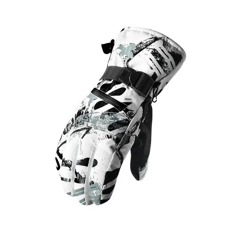 Winter Ski Gloves PU Leather Nonslip Touch Screen Snowboard Glove Waterproof Motorcycle Cycling Fleece Warm Snow Unisex 241024