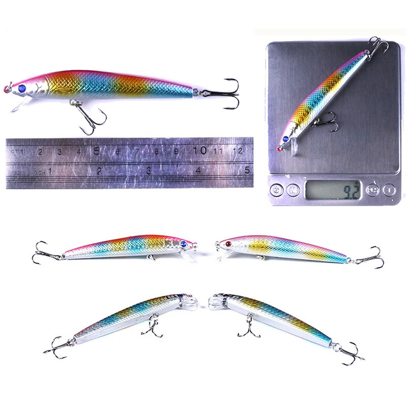 105Pcs Minnow Fishing Lures Floating Hard Bait 95mm 7g Artificial Wobbler Crankbait Carp Perch Pesca Tackle 241024