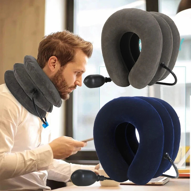 Neck Support Cushion Inflatable Air Cervical Traction Device Pain Stress Relief Tractor Massage NECK Pillow 241024