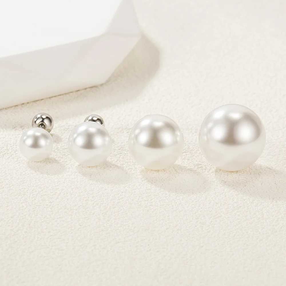 Real 925 Sterling Silver Womens High Quality Fashion Jewelry Pearl Stud Earrings New XY0294X241023