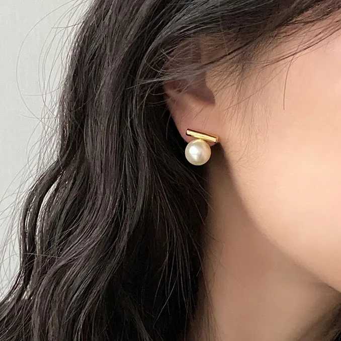 PONYKISS S925 Sterling Silver Needle Geometric Bead Stud Earrings for Women Classic Fashion Jewelry Minimalist AccessoriesX241023