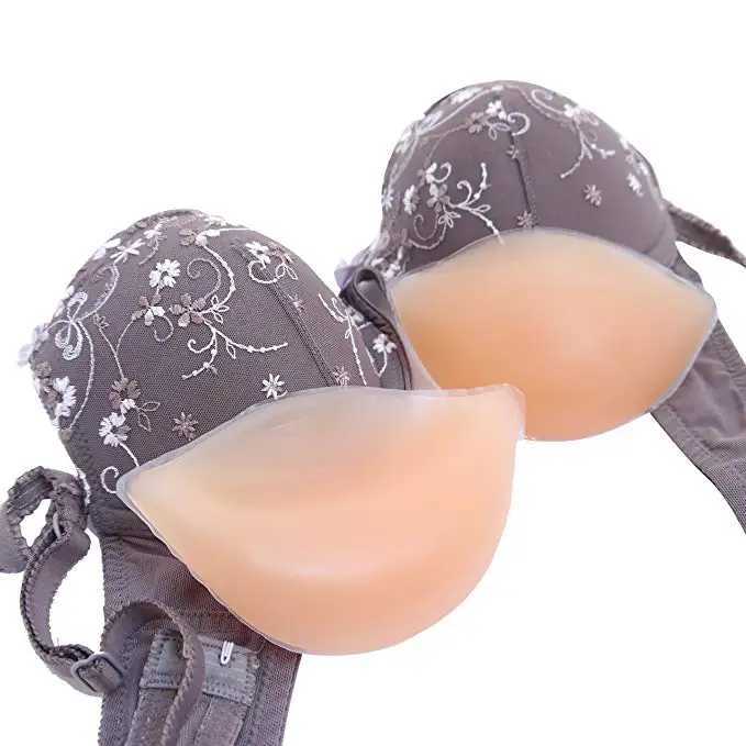 Dropship 1 Pair Push Up Silicone Triangle Bikini Swimsuit Bra Insert Pads Bra Pads Pasties Invisable Breast Enhancer LingerieXJ241024