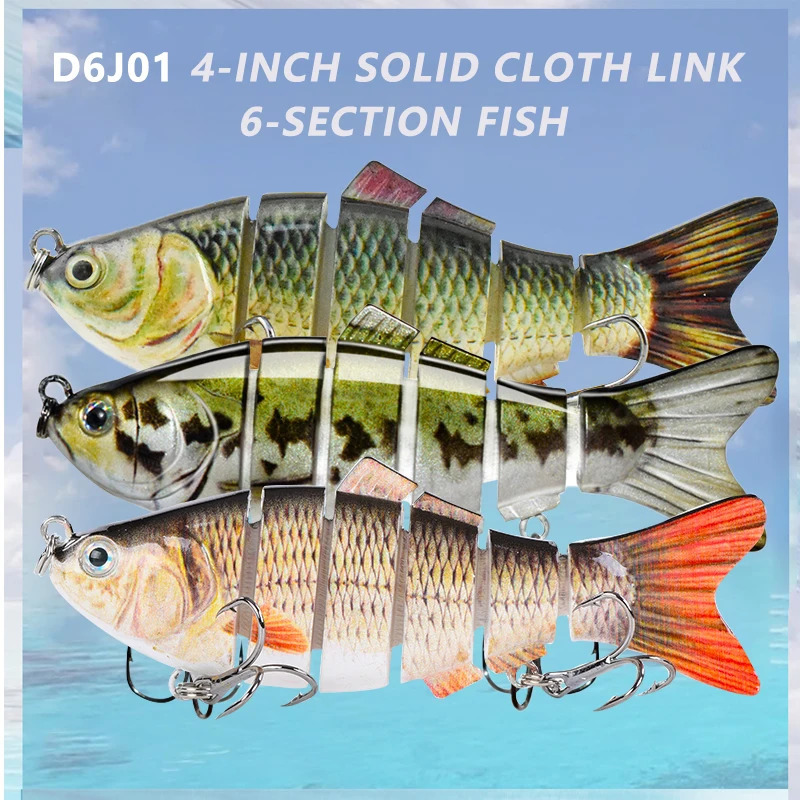 4 Inch 6 Segments Jointed Hard Artificial Fishing Lures Bionic Crankbait Sinking Wobblers Sea Plastic Accessories 241024