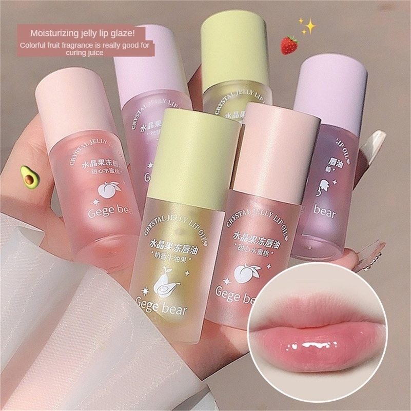 Fruity Crystal Jelly Lip Oil Hydrating Plumping Coat for Lipstick Clear Plumper Serum Tint Lips Care Makeup Cosmetic 241008