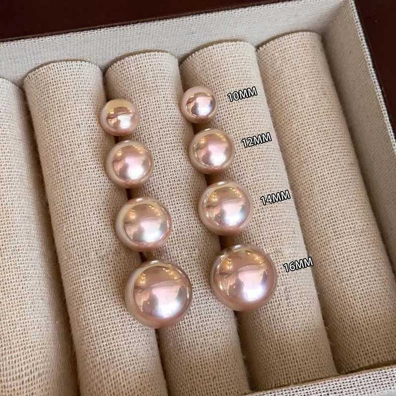 2024 New Tren Pink Pearl Earrings for Women Elegant Imitation Pearl Round Earrings Wedding Party Jewelry 10/12/14/16mm W241023