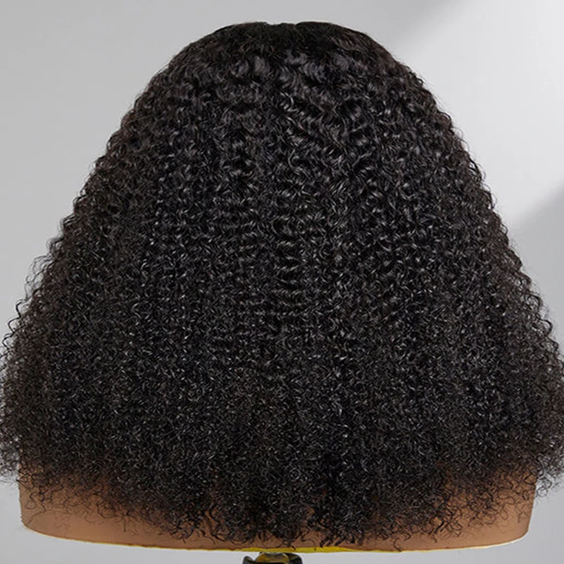 Free shipping 300% Mogolian Afro Kinky Curly Front Lace 13X4 Frontal Wig Closure Human Hair Pre-plucked /red/blonde /brown Color Wigs for Black Women