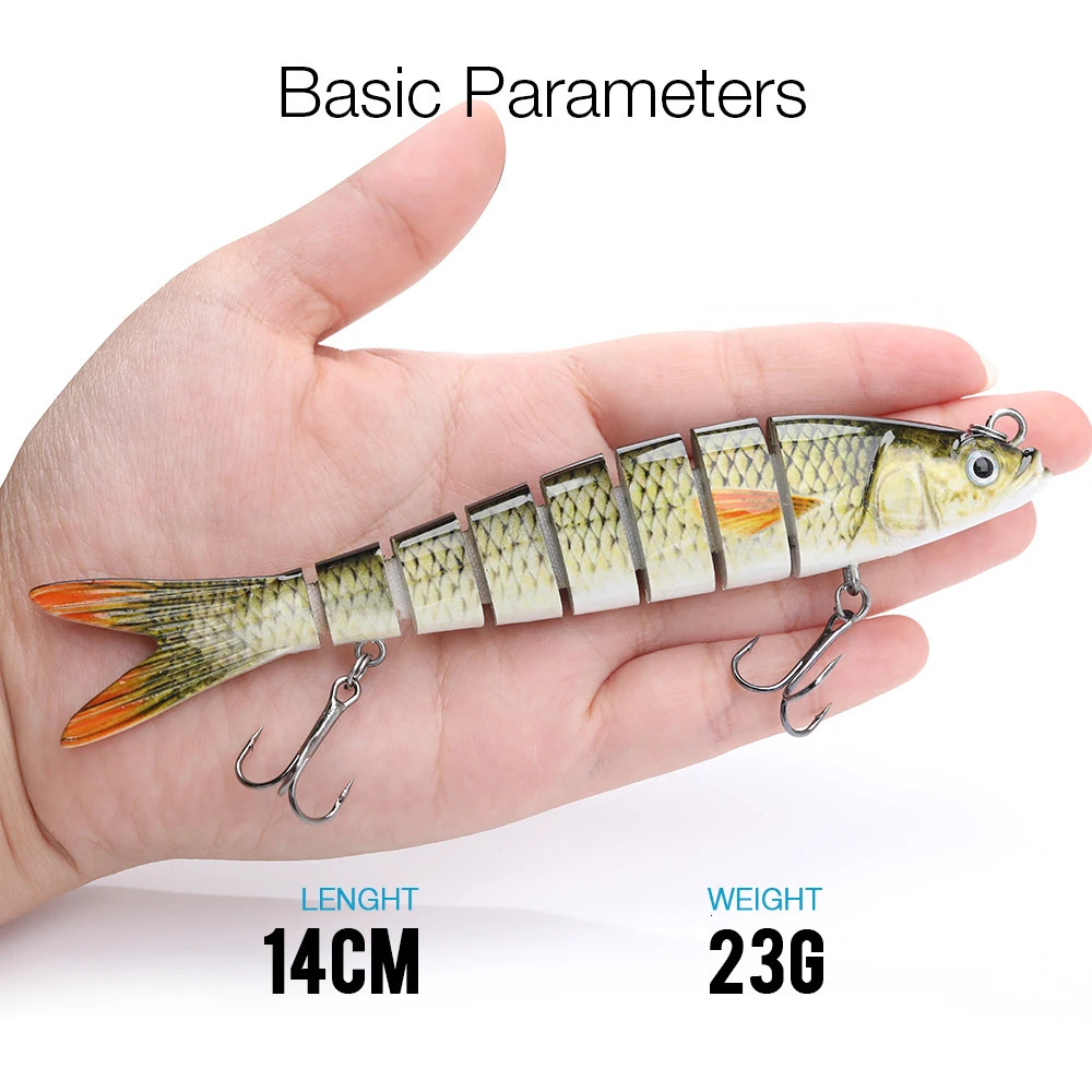 VTAVTA 1014cm Sinking Wobblers Fishing Lures Jointed Crankbait Swimbait 8 Segment Hard Artificial Bait For Tackle Lure 241024