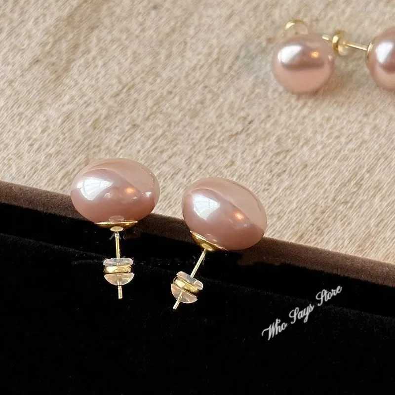 Pink Pearl Earrings for Women Korean Fashion Shell Pearl Earrings Women Girl Gift Luxury Jewellery Women Wedding AccessoriesX241023
