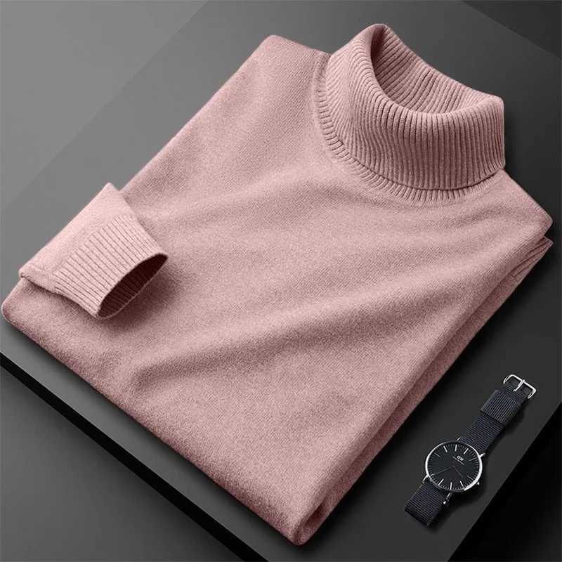 Mens Vintage Long Sleeves Sweater Casual Solid Color Turtleneck Pullover Knit Design Streetwear Winter Warm Breathable Tops LX241024