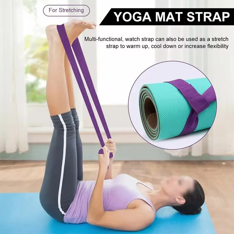 Adjustable Yoga Mat Belts Shoulder Straps Exercise Stretch Fitness Gym Sports Rope 165cm38cm y241024