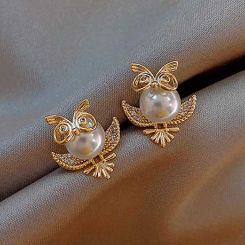 Fashion Heart Cat Planet Owl Pearl Stud Earrings For Women Elegant Flower Moon Wedding Jewelry Bridal Party Cute AccessoriesX241023