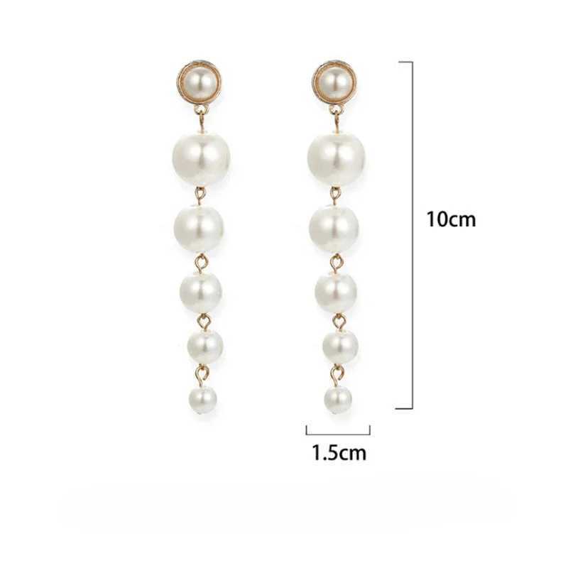 Fashion simulated pearl earrings elegant long earrings simulated pearl necklace statement earrings womens wedding party gifts W241023