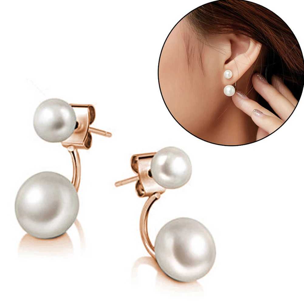 Fashion earrings double-sided earrings crystal ball earrings womens pearl earrings customized earrings 1 pair W241023
