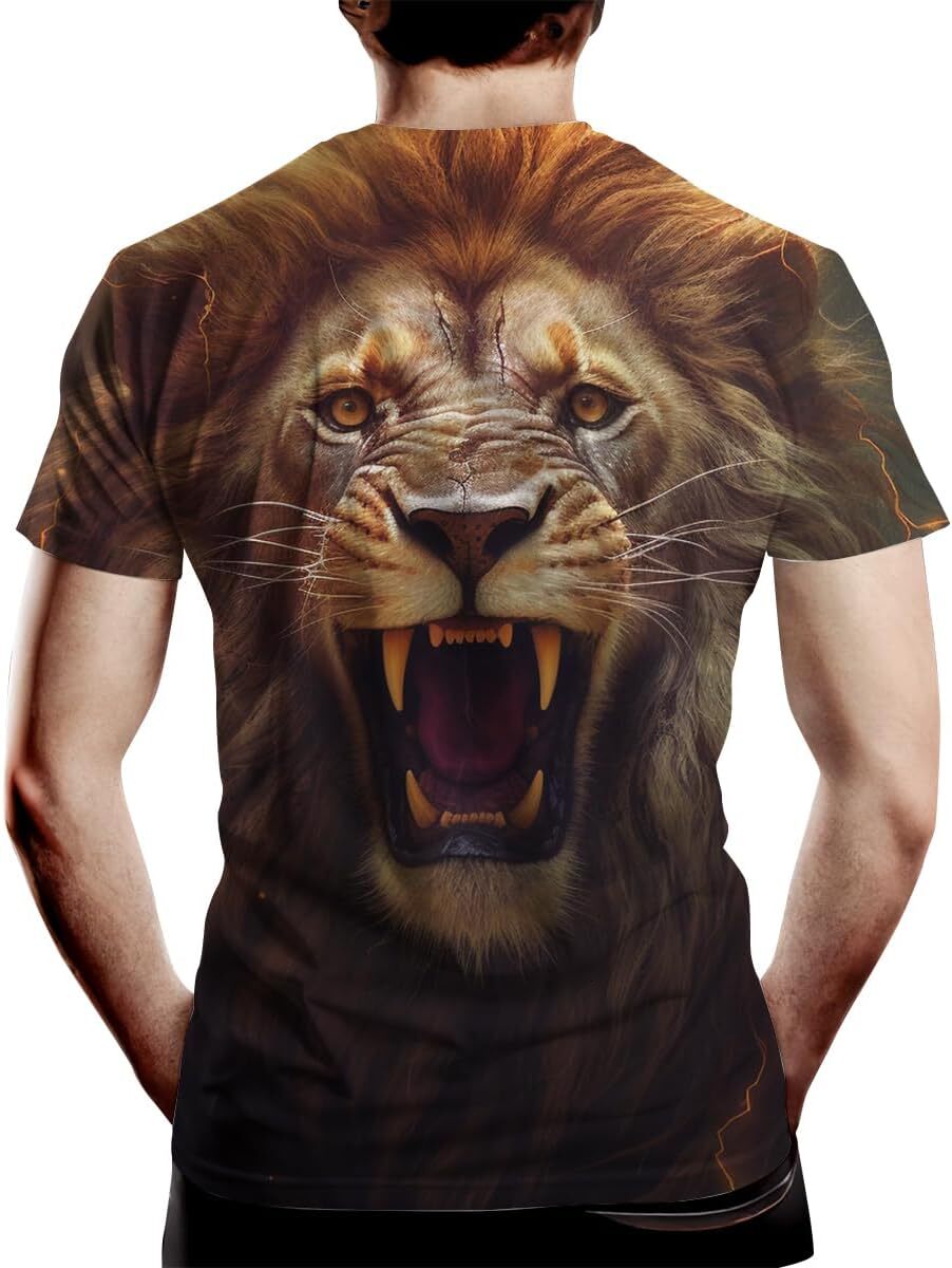 Mens T shirt Men's Novelty Graphic Print in Front and Back tee Casual tops summer clothes Fashionable and cool