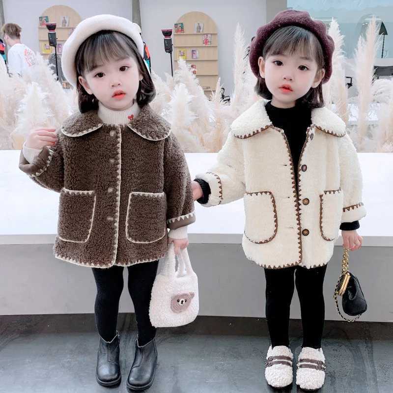 Girls Fashion Coat Winter Baby Long Sleeve Lambswool Jacket Warm Childrens Snow Coat Childrens Coat 1-7T W241023