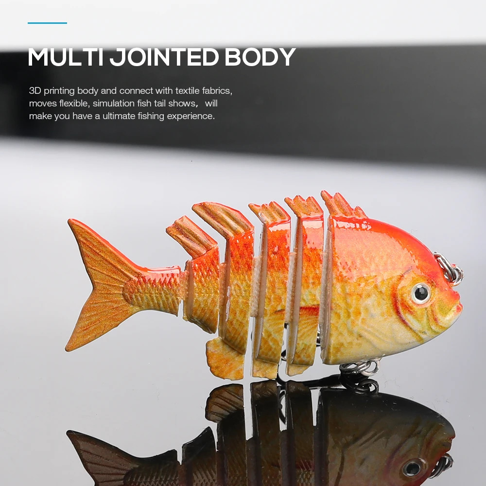 TREHOOK Mini Multi Jointed Fishing Lure 60mm 4g Topwater Hard Bait Wobblers Lifelike Swimbait Crankbaits Trout Lures 241024