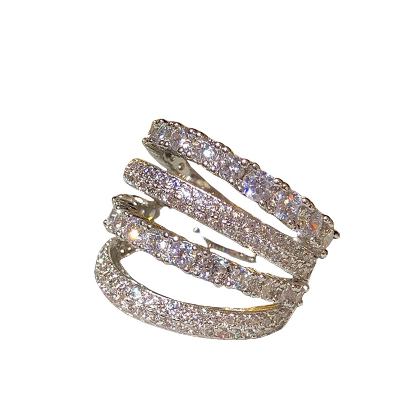 Choucong Handmade Sparkling Wedding Rings Ladies Fashion Jewelry 925 Sterling Silver Round Cut Pave White 5A Cubic Zircon CZ Diamond Party Women Band 