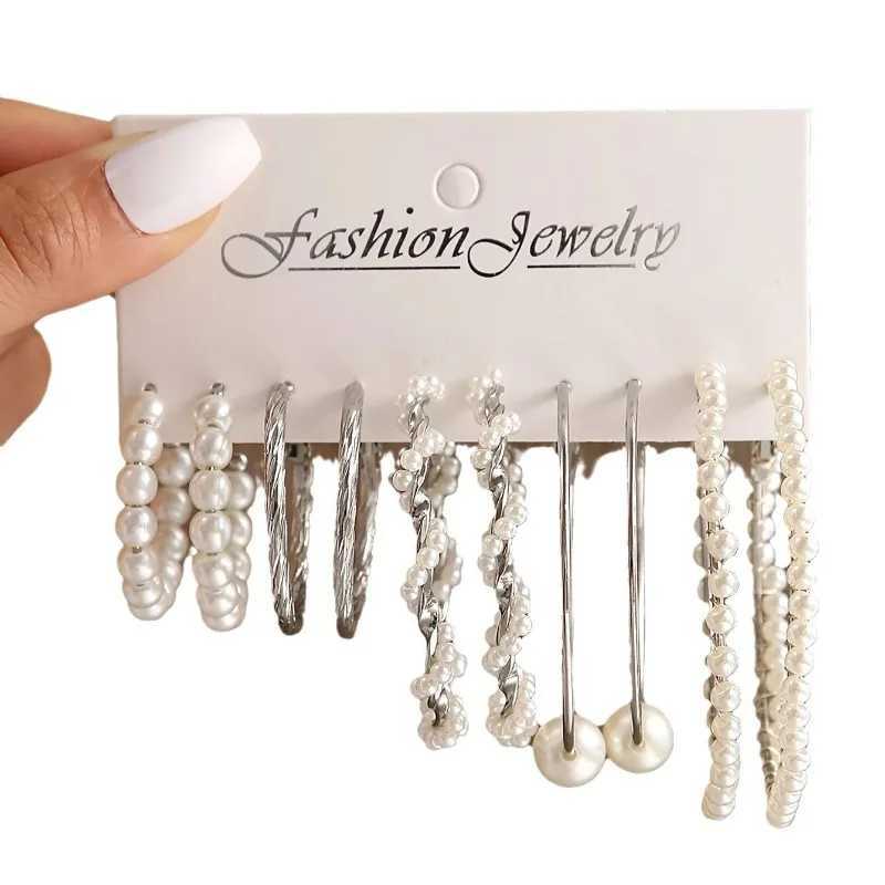 Fashion imitation pearl earring set new 6 pairs combination light luxury and niche design earrings and earrings W241023