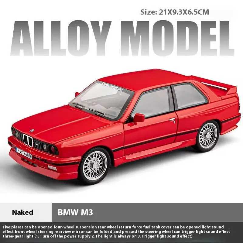 1 24 BMW M3 E30 1988 Super Car Alloy Model Car Toy Die Casting Metal Sound and Light Car Toy X250402