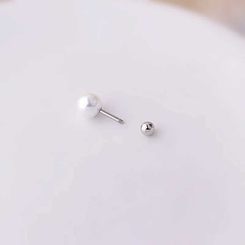 1 piece of 4/5/7mm imitation pearl earring 20G stainless steel earring joint screw stud perforated jewelry W241023