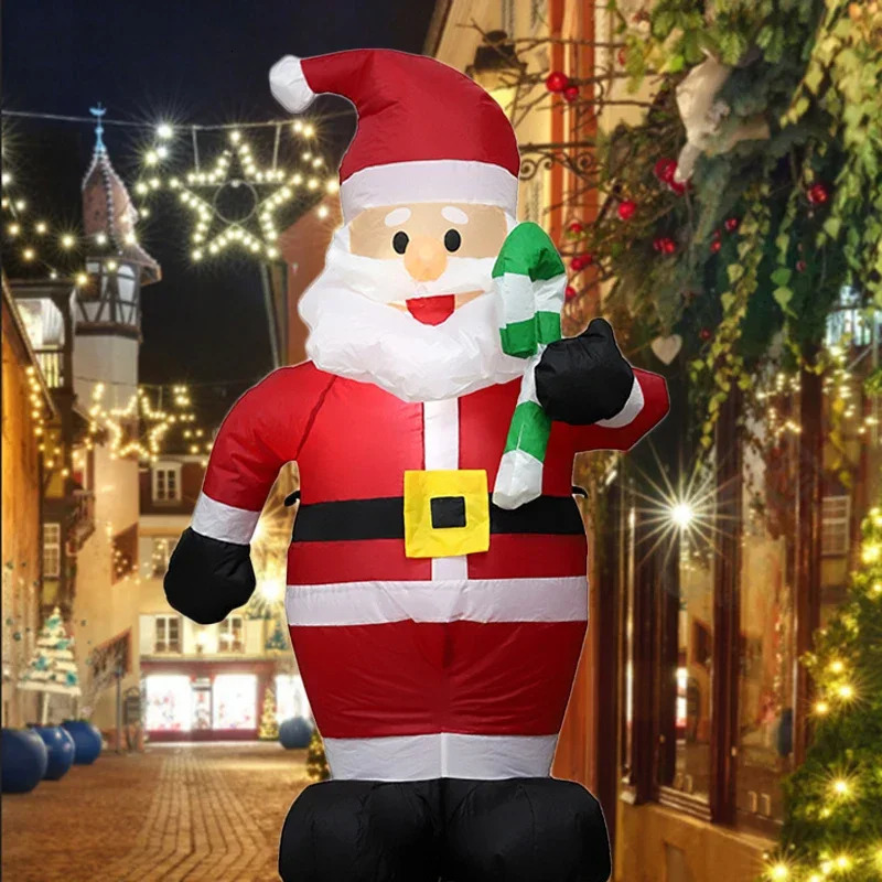1.2M Christmas Decoration Cradle Santa Inflatable Toy with LED Light Outdoor Inflatable Model Decoration Party Garden Decoration 241024