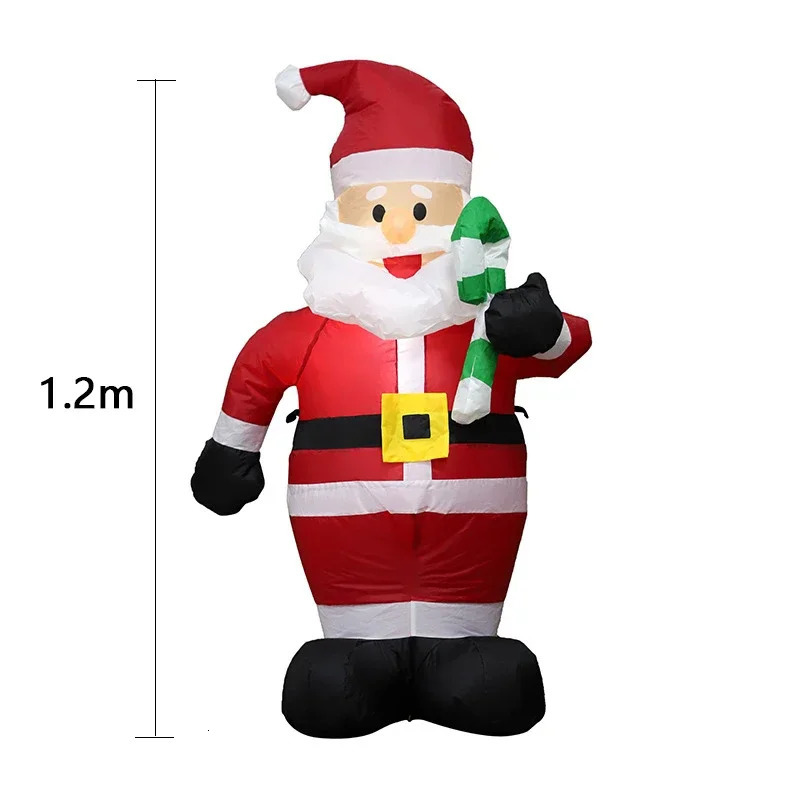 1.2M Christmas Decoration Cradle Santa Inflatable Toy with LED Light Outdoor Inflatable Model Decoration Party Garden Decoration 241024
